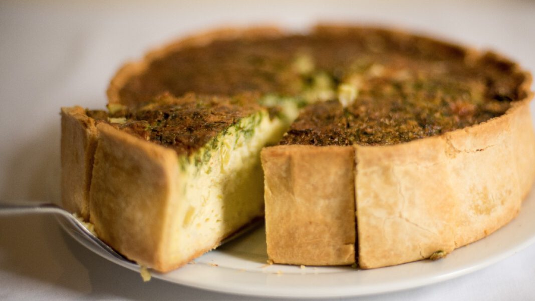 quiche met paddenstoelen